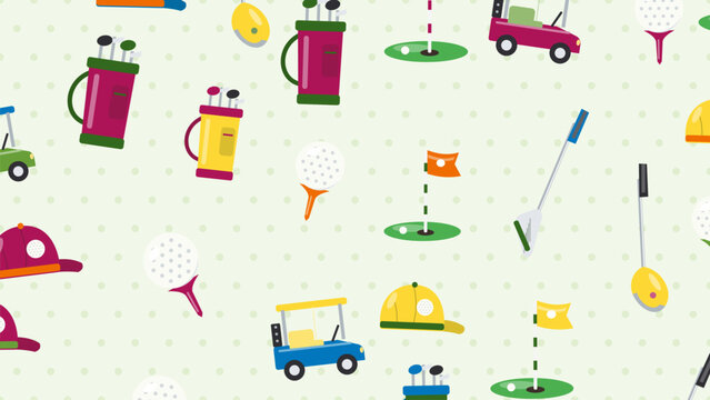 Country Club Golf Icons Decorative Background