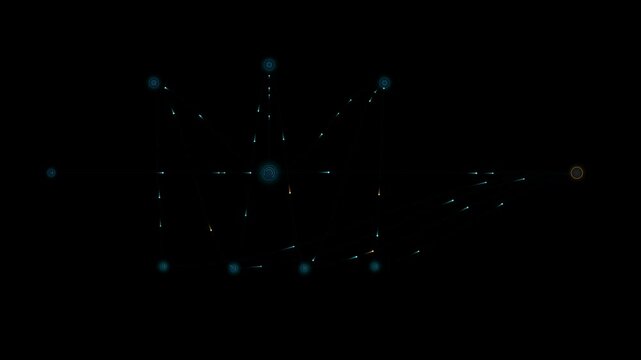 AI agent orchestration with GPU infrastructure, distributed model routing, cloud compute nodes and intelligent workload balancing, animated enterprise technology data flow with clean copy space motion