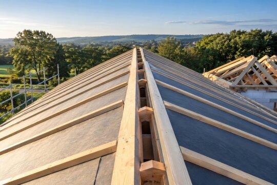 Continuous open ridge gap on an unfinished timber roof