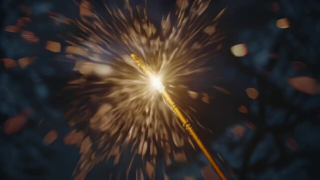 Explosion eines goldenen Funkenregen