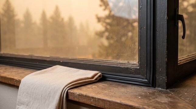 Weather sealed window sill for indoor smoke protection