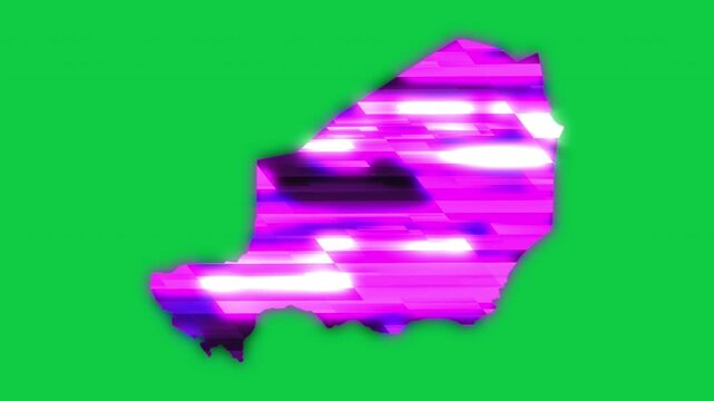 Niger purple news headline effect map pop animation green background