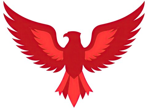 Red eagle with spread wings heraldic emblem