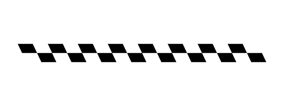 Black and white checkered racing flag pattern strip design element