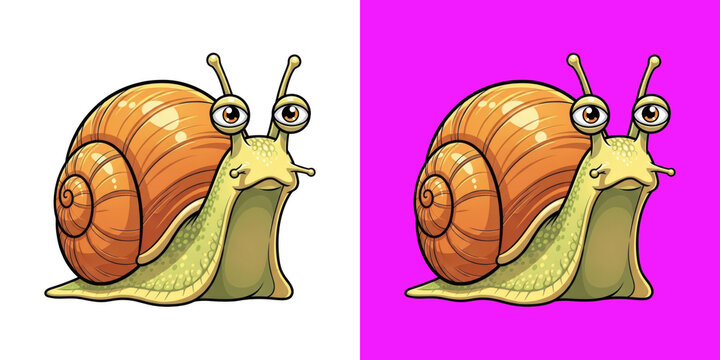 Cute cartoon snail character with brown shell a fun design transparent background, png