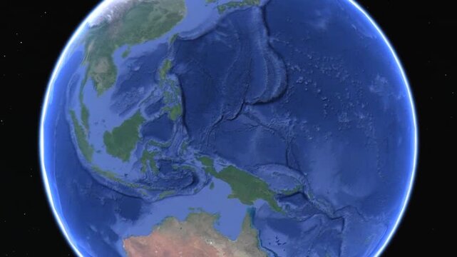 Video of Singapore on geographical world map. Planet Earth in space.