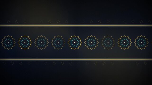 Golden Islamic Band Seamless Loop 4K Animated Geometric Border Pattern