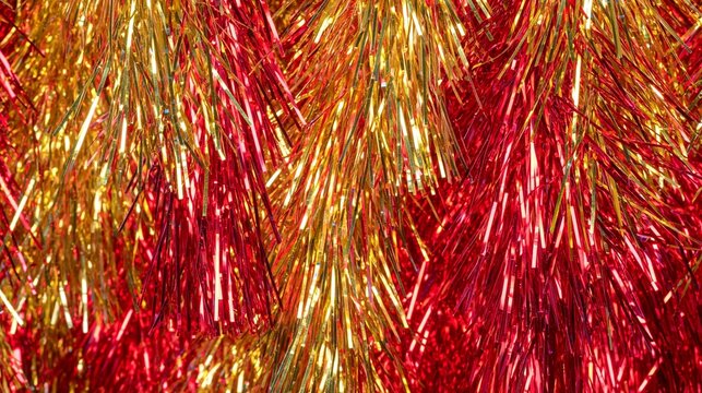 Red and Gold Metallic Tinsel Background for Team Spirit and Celebration Game Time Let's Go!