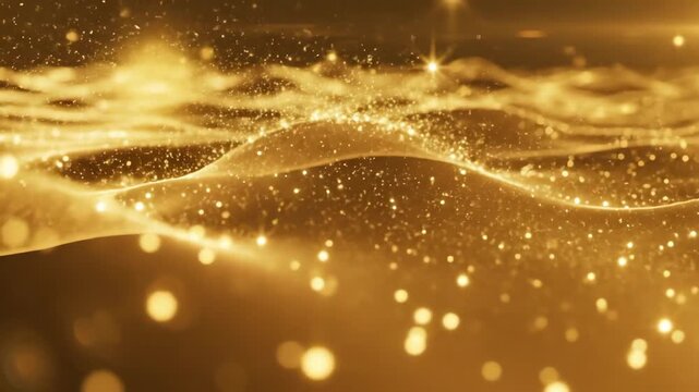 Luxurious golden abstract background with shimmering particles and li&hellip;
