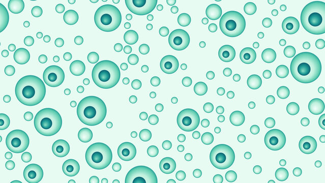 Tileable mint green emulsion droplets design, molecular science backdrop