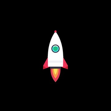 Flat Vector Spacecraft Rocket Launch Motion Graphic Animation for Science Exploration and Tech Startups