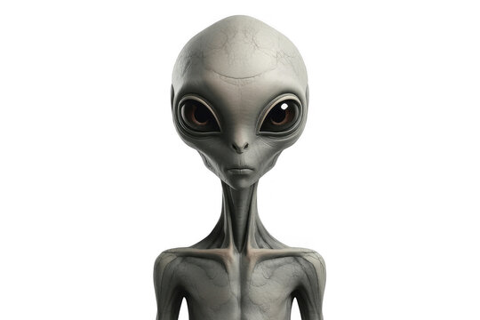 Grey alien extraterrestrial creature with large eyes
