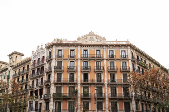 Barcelona, Spain; December 20, 2025: A building of eclectic or modernist architecture located at Rambla de Catalunya 15 in Barcelona, ​​originally designed between 1890 and 1892 by the architect Franc