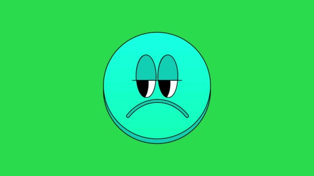Blue 3D down arrow pointing down on green screen chroma key background for download decrease direction overlay effect