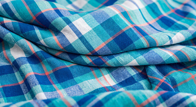 Turquoise blue Caribbean madras textile background