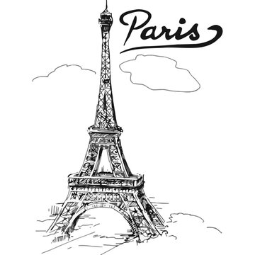 Eiffel tower paris sketch vector illustration