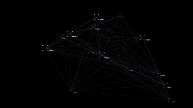 Dynamic machine learning object recognition interface with bounding box telemetry, erratic tracking vectors, and identification tags on a pitch black canvas.