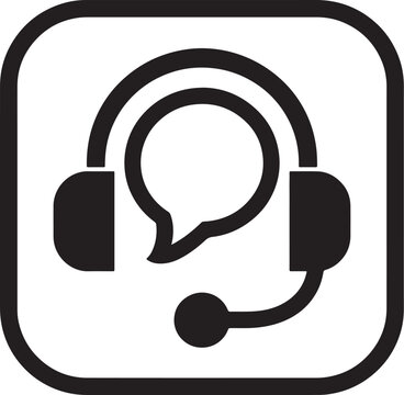 Customer support headset call center help desk vector icon   