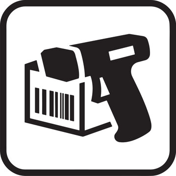 Barcode scanner reader package logistics inventory scanning vector icon   