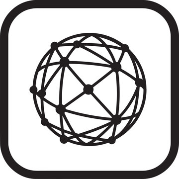 Global network connection globe communication technology vector icon