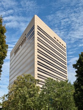 The Charlotte Mecklenburg Goverment Center in uptown Charlotte, NC
