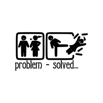 Problem solved concept vector illustration with stick figures