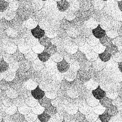 Abstract fish scale pattern for textile design and home decor - seamless pattern. Stipple, halftone dots, transparent background © chic designs
