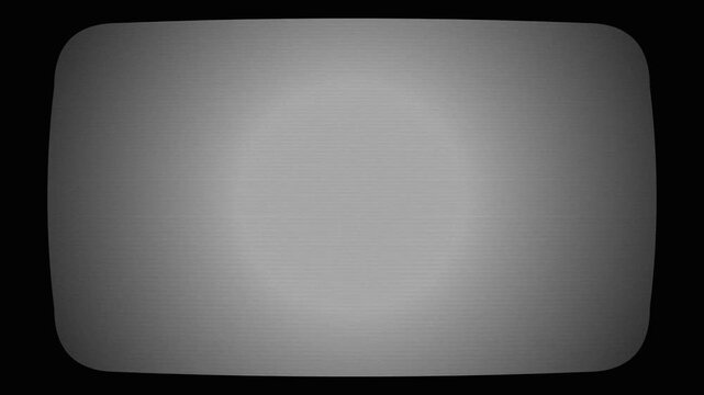 Authentic vintage CRT television screen overlay with curved bezel, static noise, flickering scanlines moving upwards, and subtle barrel distortion.