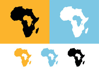 Africa continent map solid silhouette graphic art. © Easy