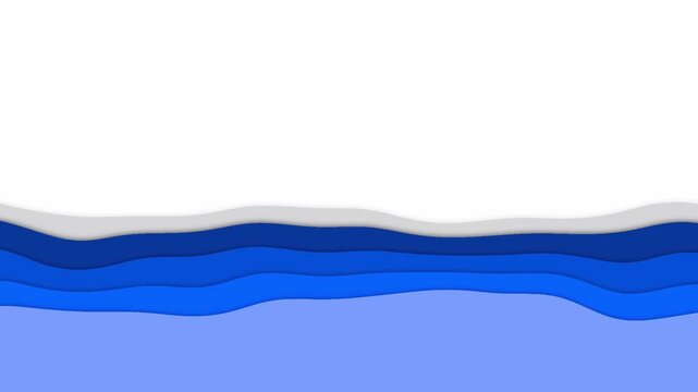 Abstract layered wave background in blue and white hues