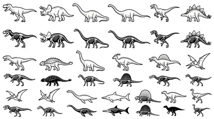 Collection of Isolated Dinosaur Illustrations © mila
