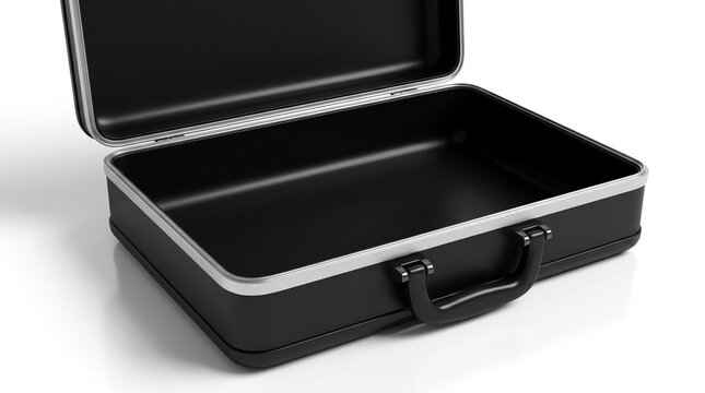open metallic suitcase briefcase isolated. 3d illustration (1)