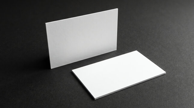 Stack of black blank business cards mockup on black wood table background, (1)