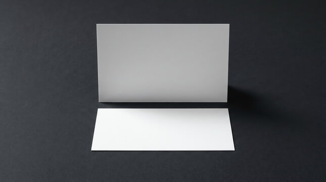Stack of black blank business cards mockup on black wood table background, (1)