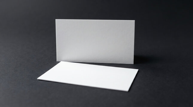 Stack of black blank business cards mockup on black wood table background, (1)