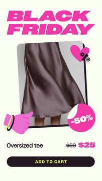 Black Friday Sales Promo Stories / Cream Product Sale Story with Photo Card, Old and New Price and Add to Cart Button for Ecommerce Product Promos and Price Drops / Vertical / Part 05