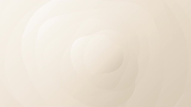 A seamless 4K looping animation of topographic 3D liquid cream layers. Soft organic shapes morph and flow smoothly from the center, creating a calm, elegant, and relaxing neutral beige background.