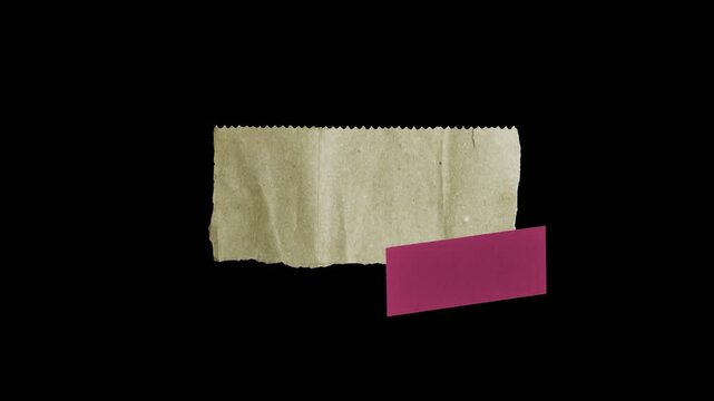 abstract blank note paper reveal effect with alpha channel