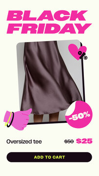 Black Friday Sales Promo Stories / Cream Product Sale Story with Photo Card, Old and New Price and Add to Cart Button for Ecommerce Product Promos and Price Drops / Vertical / Part 05