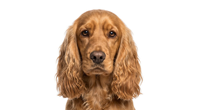 Golden cocker spaniel dog head isolated on transparent background png