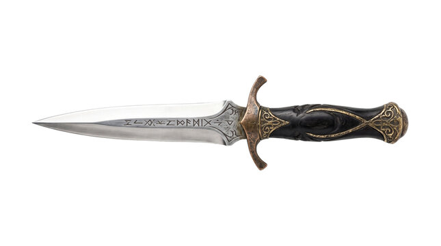 Fantasy runic dagger isolated on transparent background png