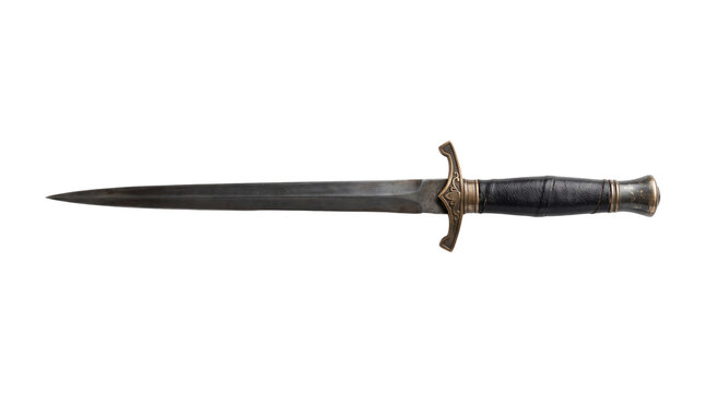 antique medieval dagger isolated on transparent background png