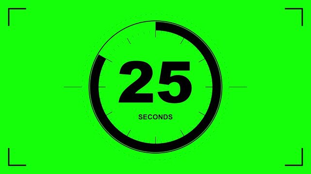 Thirty second digital countdown timer on solid black background