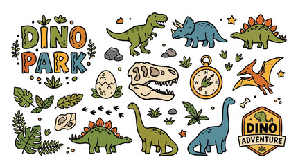 Cute Dinosaur Collection Isolated on Transparent Background © wowo