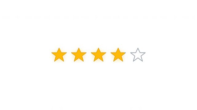 Rating five stars icon set for customer feedback on white background