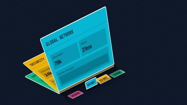 Isometric 3D tab navigation where active elements fold up like physical paper. Visually adjusted further downwards for perfect vertical symmetry.