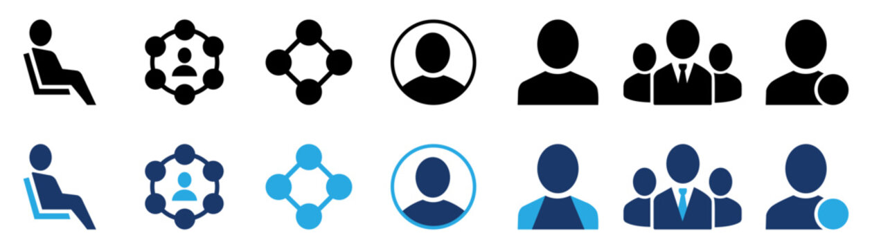 Business team user profile network people avatar vector icon set 