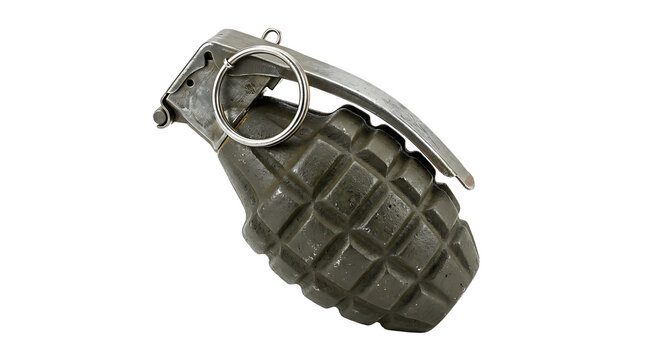 Fragmentary hand grenade isolated on transparent background