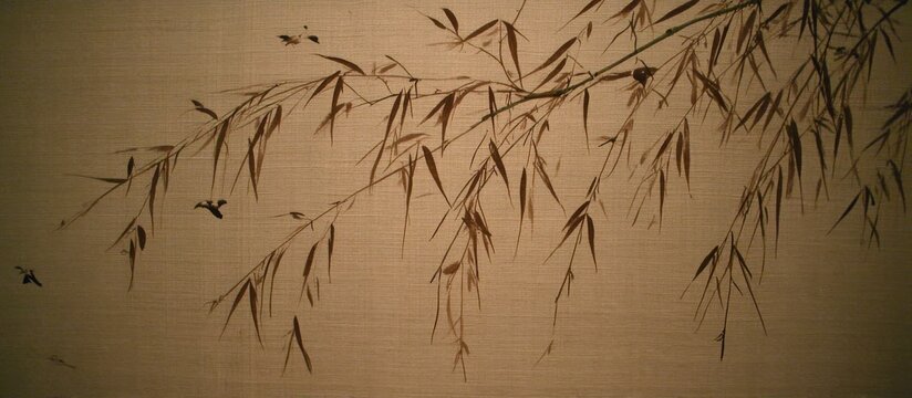 Close-up ink diffusion patterns on thin Japanese rice paper texture background