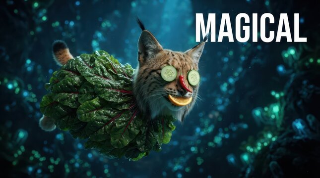 Hyper fantastical creative food art hybrid character portrait with mystical aquatic elements.